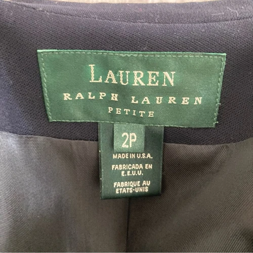 Ralph Lauren Vintage 90s navy blue blazer preppy worsted wool gold buttons 2P - Picture 4 of 12