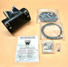 XTRA-MILE FORK MOUNTED AUXILLARY RESERVE GAS TANK W/ COVERS HARLEY XL FXR DYNA