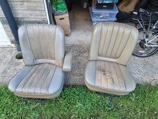 Vanden Plas 1500 Austin Allegro Front Seats . Leather . Picnic Tables Beige Pair