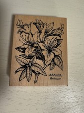 Vintage Wooden Rubber Stamp 1994 Flowers Orchids Made in USA New