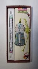 Korean Metal Hanbok Tassel Book Mark & Pen Set - US Seller