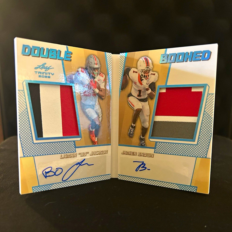 2026 Leaf Trinity Double Booked Lamar “Bo” Jackson Jamier Brown 5/15 patch auto
