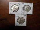 1948-D, 1949-P, 1949-D Franklin Silver Half Dollars - All Choice AU