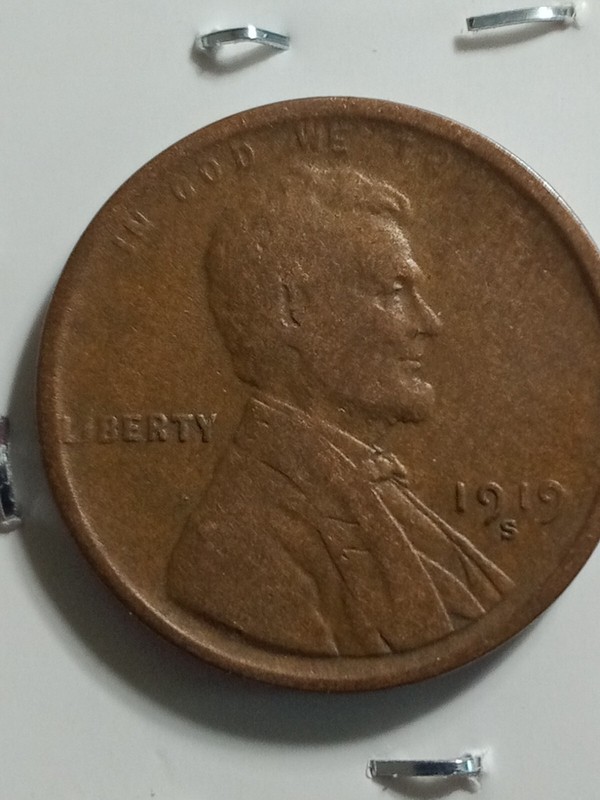 1919-S LINCOLN WHEAT CENT CHOICE AU Error Coin Missing The Word Trust