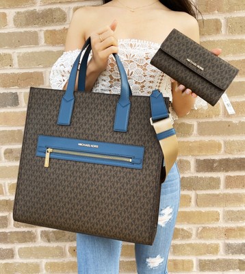 dark chambray michael kors wallet