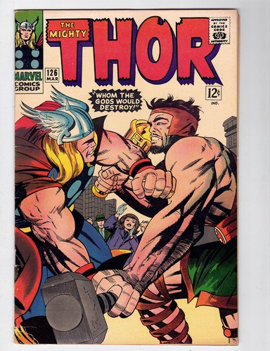 THOR #126 4.0 1ST ISSUE 1966 OFF-WHITE PAGES