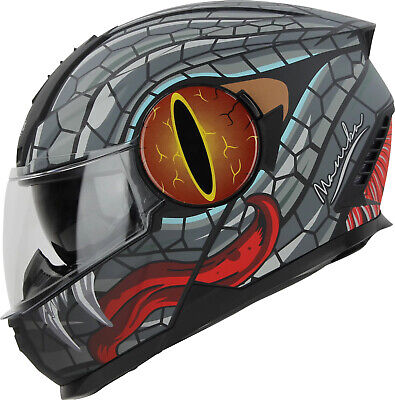 helmet motorcycle full face SBH-40 MAMBA GLOSSY BLACK WITH GREY