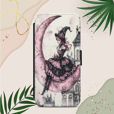 GOTHIC GIRL FANTASY HANDYHÜLLE FÜR IPHONE SAMSUNG PIXEL MAGIC FLIP WALLET