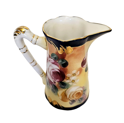 Limoges China Pitcher Porcelain Floral Roses Gold Accents 7” tall - Picture 5 of 8