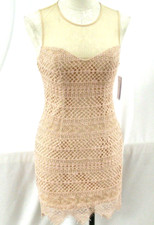 GUESS Women's Sleeveless Raven Lace Dress Evening Sand New with Tags Size 4