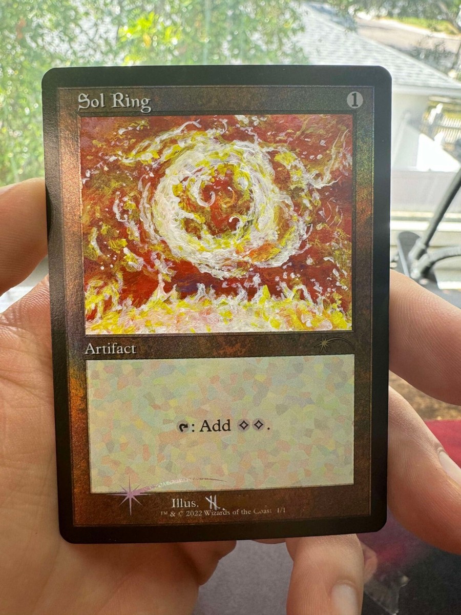 Sol Ring Foil Altered Full Art MTG Love your LGS Hand Painted Revised  Version