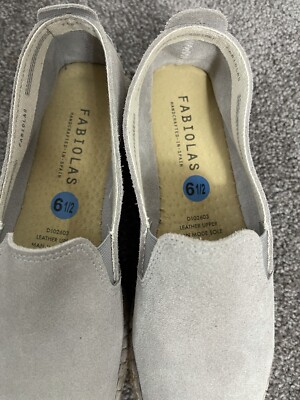 Fabiolas Made In Spain Gray Suede Espadrille Suede Slip on  display picture 1