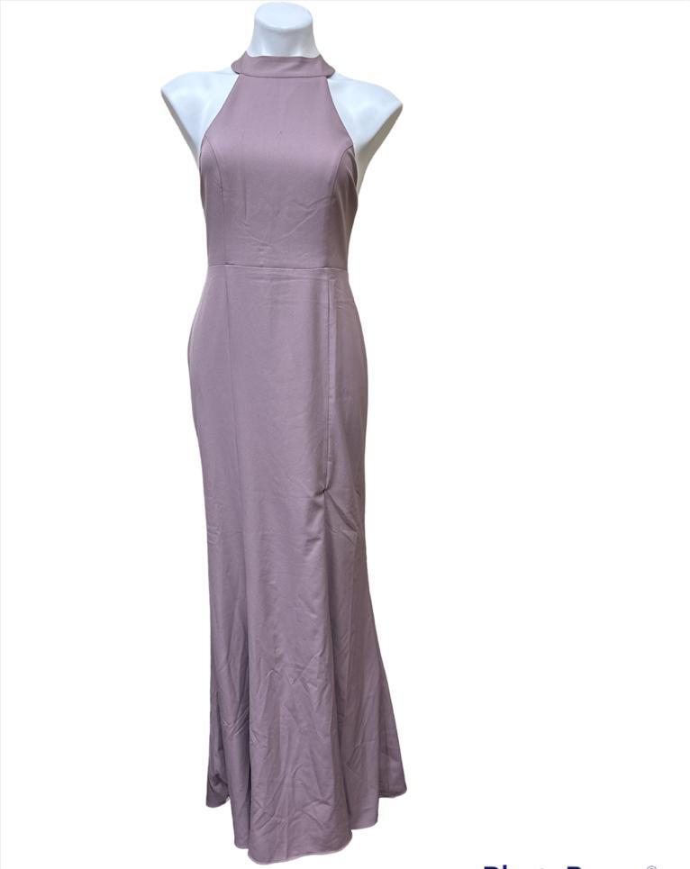 bhldn purple dress BHLDN Brixen Size 12 Purple Plum One Shoulder Side Slit Knotted Formal Dress NWT