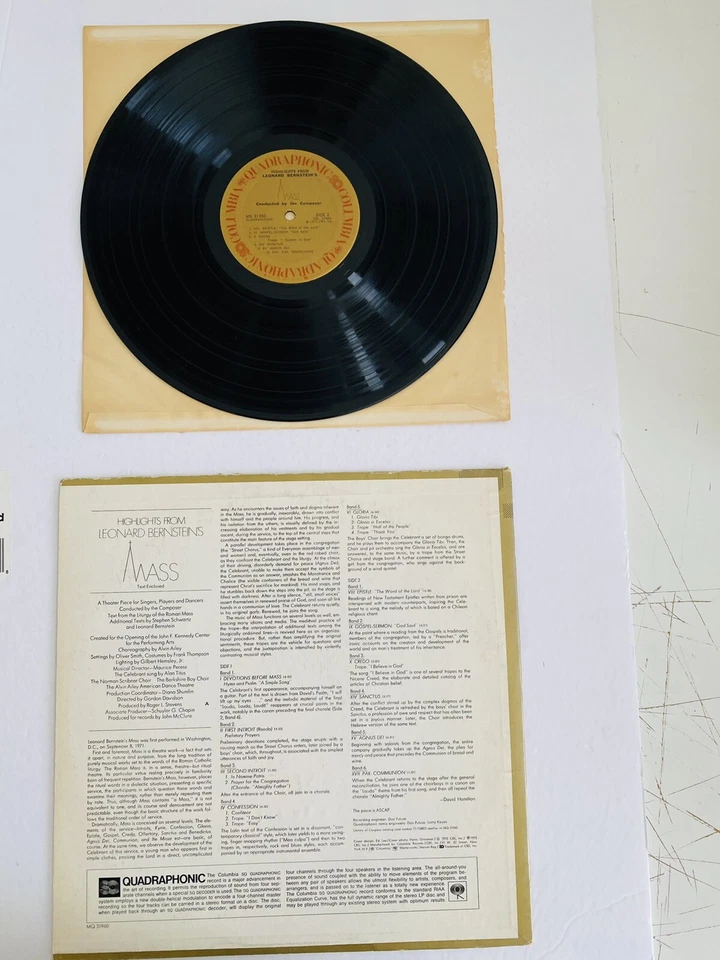 Highlights From LEONARD BERNSTEIN’S MASS LP Quadraphonic Audiophile - Image 2 of 2