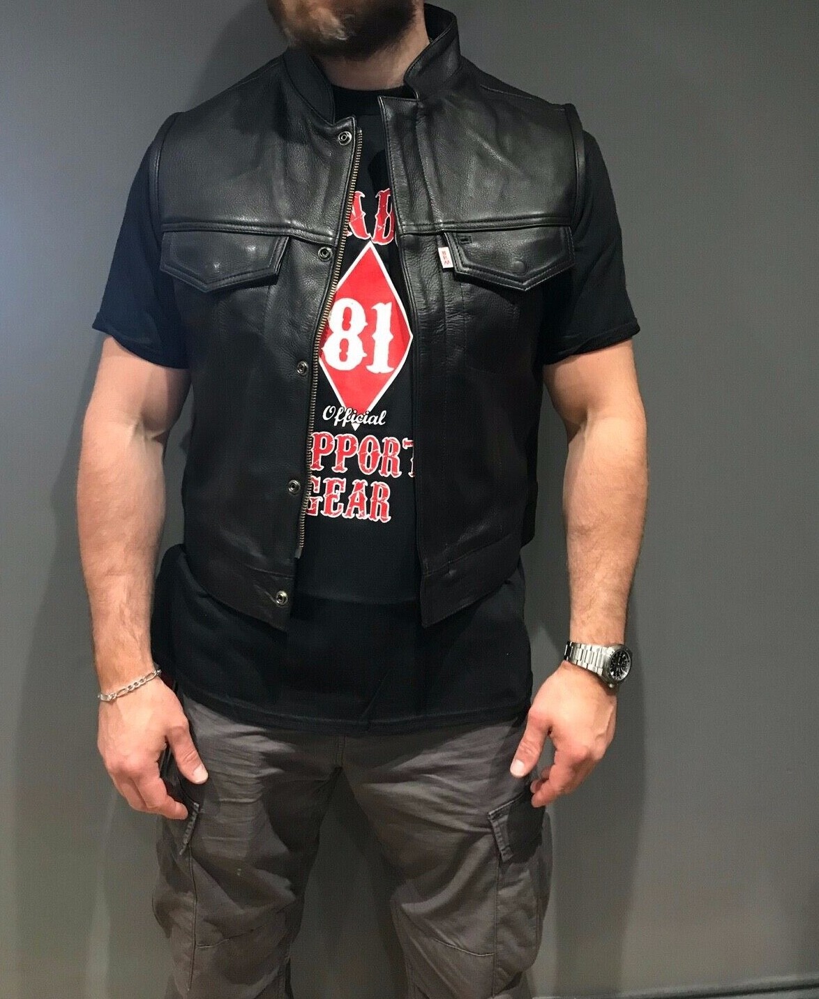 Leather Vest Hells Angels Support Gear Big Red Machine London eBay