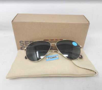 New Toms Maverick 301 aviator flight sunglasses in Yellow Gold Polarized 