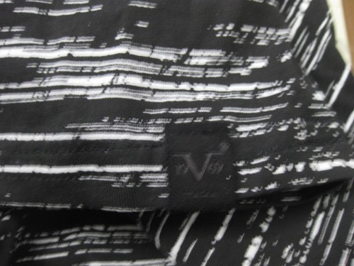 Camisa manga larga a rayas cebra Versace 19V69 de diseñador nueva con etiquetas VMC16-111  - Imagen 16 de 23