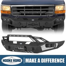 Hooke Road Black Steel Front Bumper for Ford Bronco F-150 F-250 F-350 1992-1996