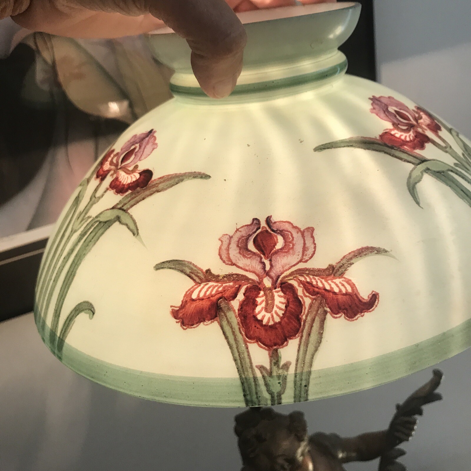 antique vintage painted glass lamp shades eBay