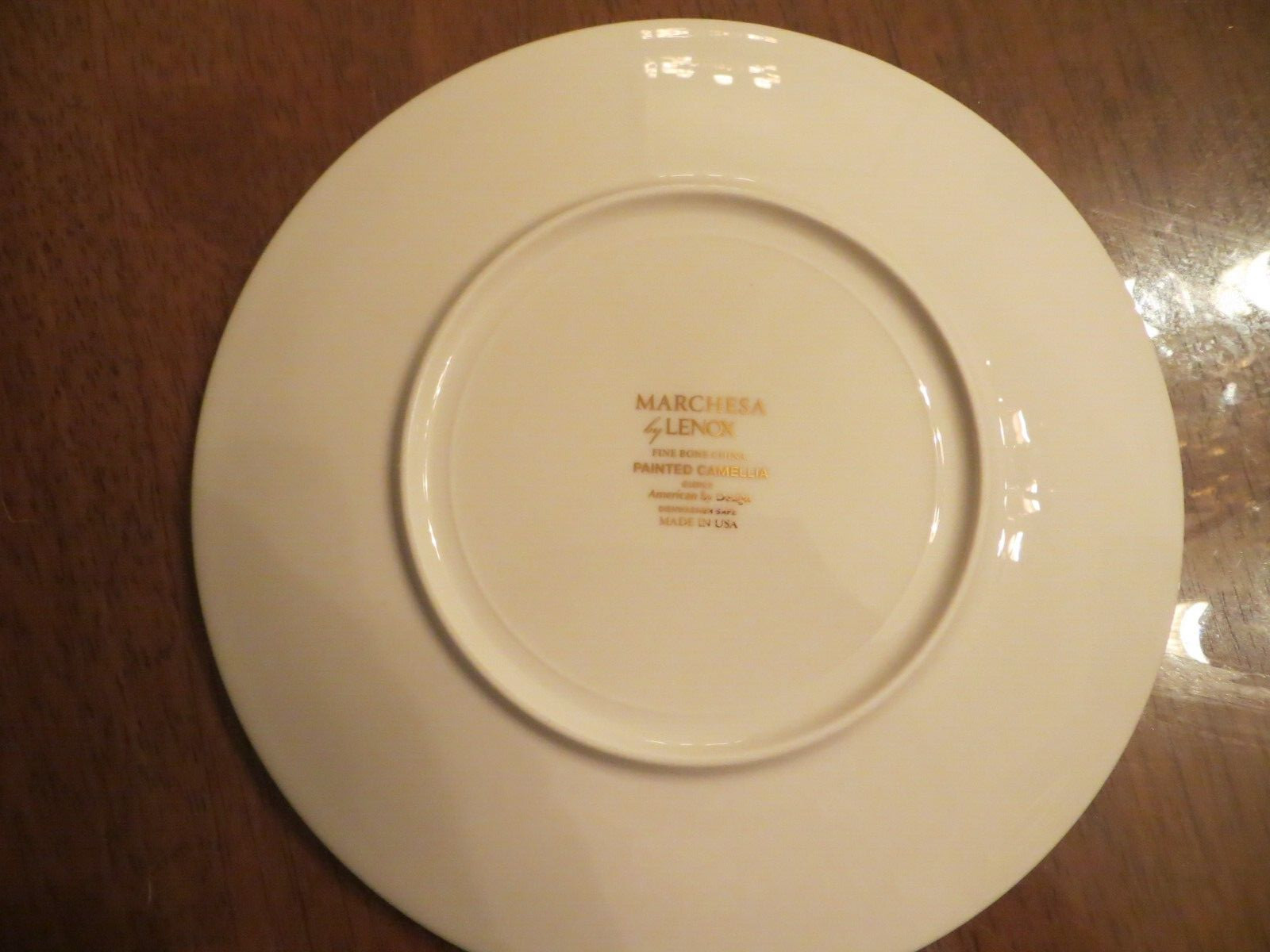 LENOX MARCHESA PAINTED  CAMELLIA FLOWERS SALAD or DESERT PLATE 8" NEW  USA Made