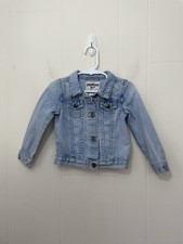 Oshkosh B  gosh Denim Jean Jacket Light Wash Blue Button Up Size 24M