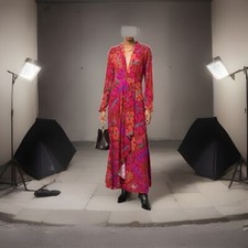 Farm Rio Tropical Flowers Leaves Maxi dress New XS