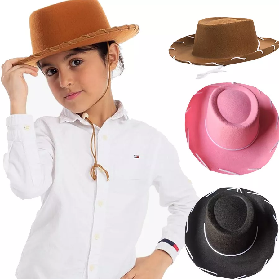 Childrens Rope Wearing Cowboy Hat Western Large Hat Party Hat With