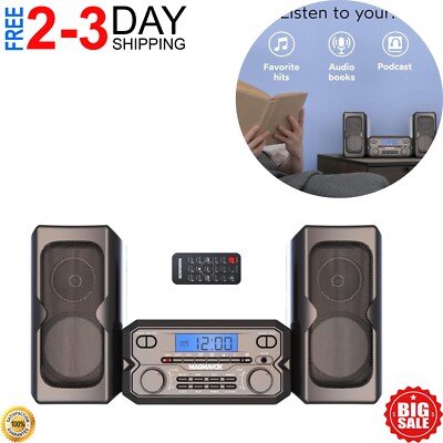 Home Stereo System with Bluetooth CD FM Radio Remote Shelf