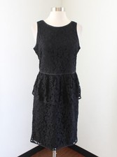 NWT New $165 Banana Republic Black Lace Peplum Dress Size 6 Sleeveless Keyhole