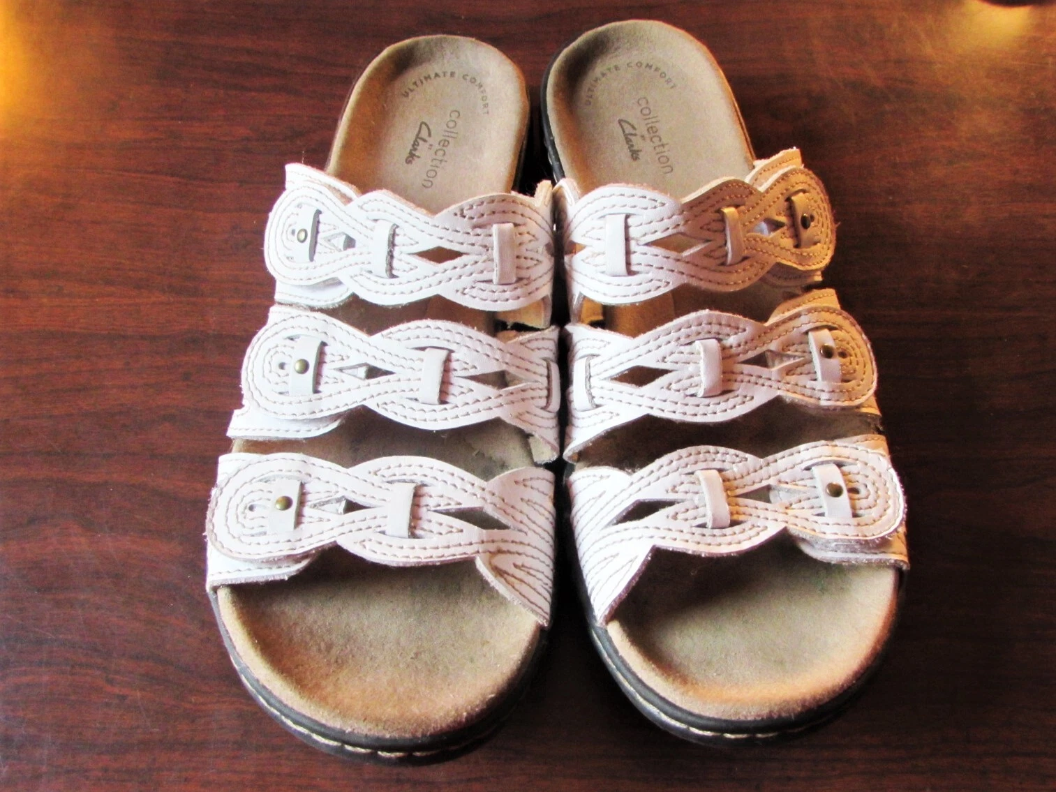 Sandali estivi Clarks Collection Leisa Faye in pelle bianca donna taglia 7 US