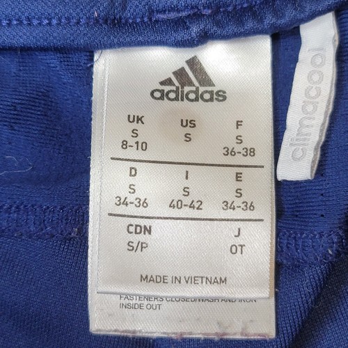 Adidas Size S 8-10 Girls Pants Slim Tapered Active Heel Zip Slash Pockets Blue - Picture 7 of 12