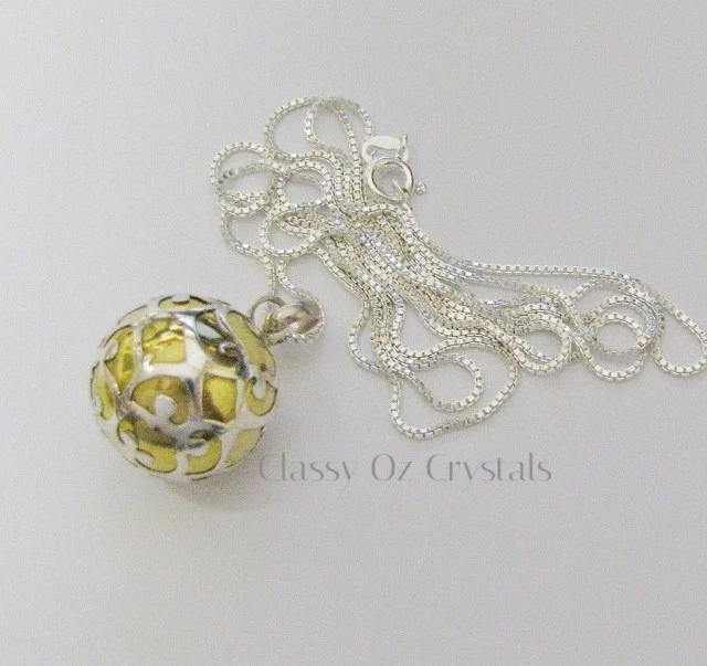 Sterling Silver Harmony Ball Pregnancy 90cm Sterling Silver Chain - Gift Box Foto 2 de 3