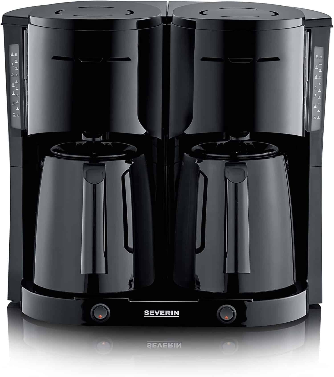 Severin Doppel-Filter-Kaffeemaschine DUO mit Thermokanne 2 Liter Schwarz NEU