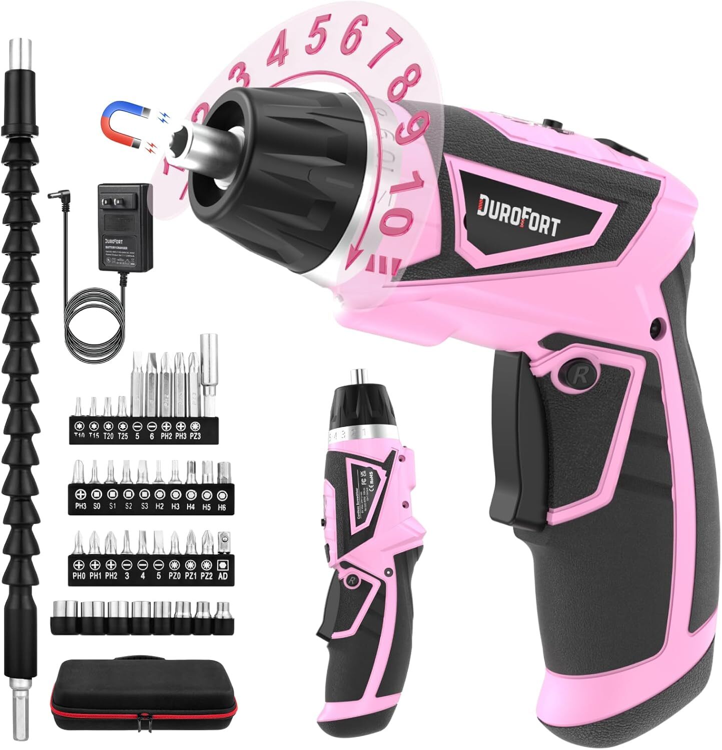 8V Cordless Screwdriver Kit, 0-10N.m Electric Screwdriver, 2