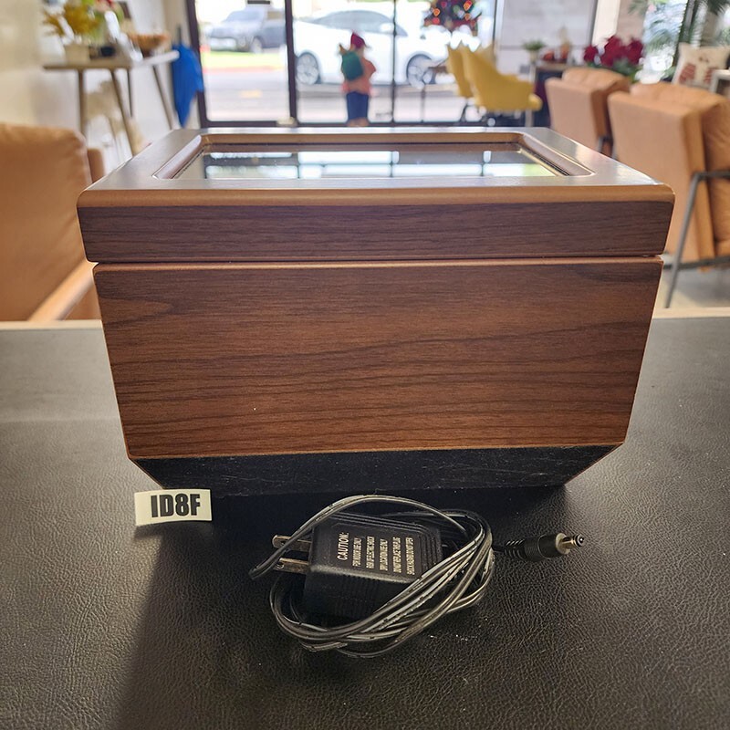 BROOKSTONE Wooden Mahogany Finish, Automatic Electric Double Watch