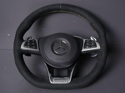 Mercedes AMG Lenkrad Edition 1 Multifunktion Alcantara Gelbe Naht C-Klasse GLC