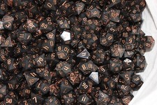 20 RPG POLYHEDRAL DICE BLACK & GOLD RAINBOW G...