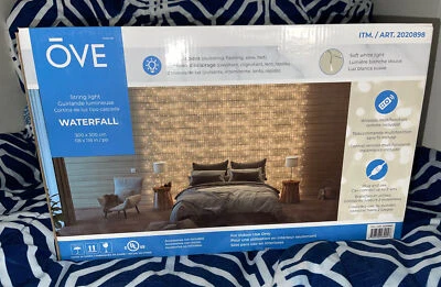OVE DECORS Brand New OVE, Waterfall Curtain String Lights 1200 LED Bulbs w Remote Control