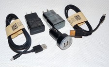 New Samsung Galaxy Note 4, S3, S4, Wall  Car Adapt.Charger,USB Cable 3ft.Black