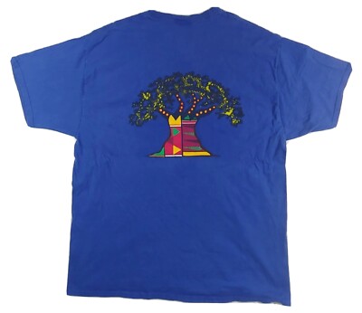 Disney Animal Kingdom Shirt XL Vintage Double Print Tree Blue Rare Disney Parks 