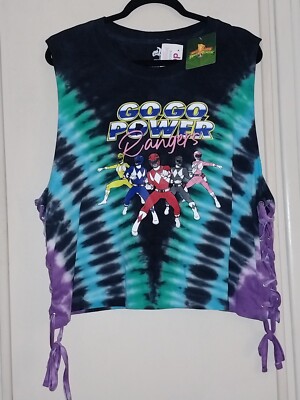 Power Rangers 2x Tie Dye Tank Top Lace Up Sides