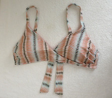 Mantaray Size 16 Zig Zag Wrap Bikini Top Soft Removable Pads Coral Mix