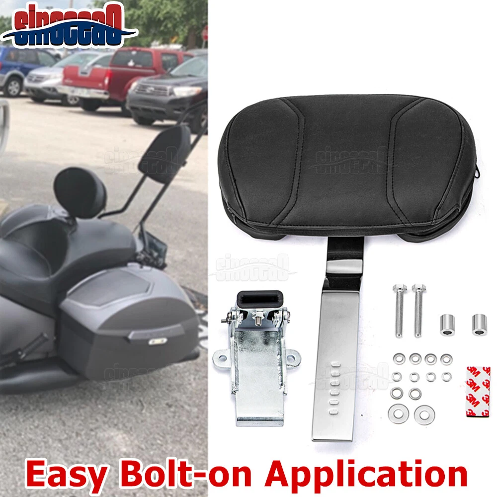 Black Plug In Sissy Bar Driver Backrest For Victory Cross Country