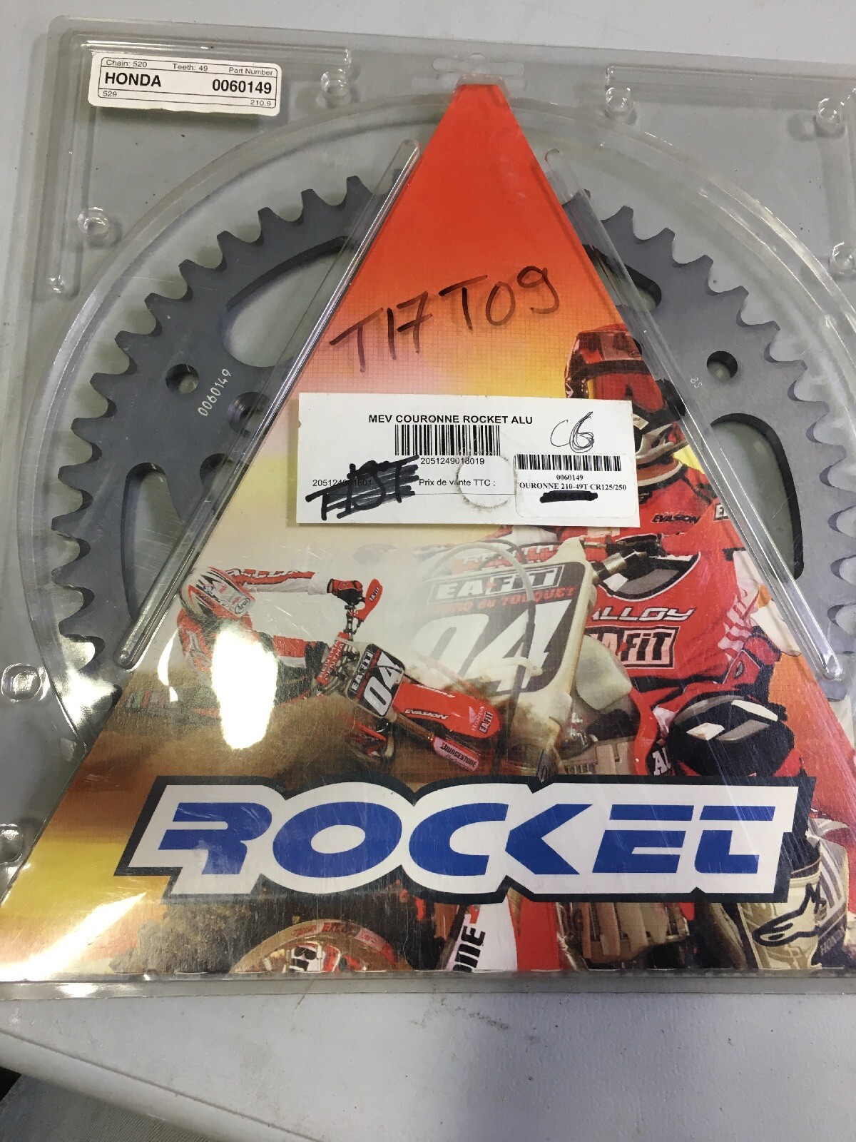 Couronne arrière de transmission en aluminium 49 dents pour moto Honda CR 125
