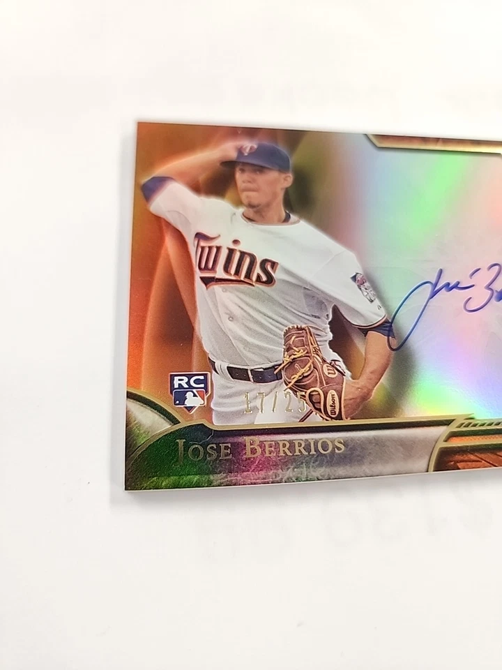 2016 Topps Tribute Jose Berrios Auto RC 17/25 Orange Jersey Number Match {ZA} - Image 2 of 3