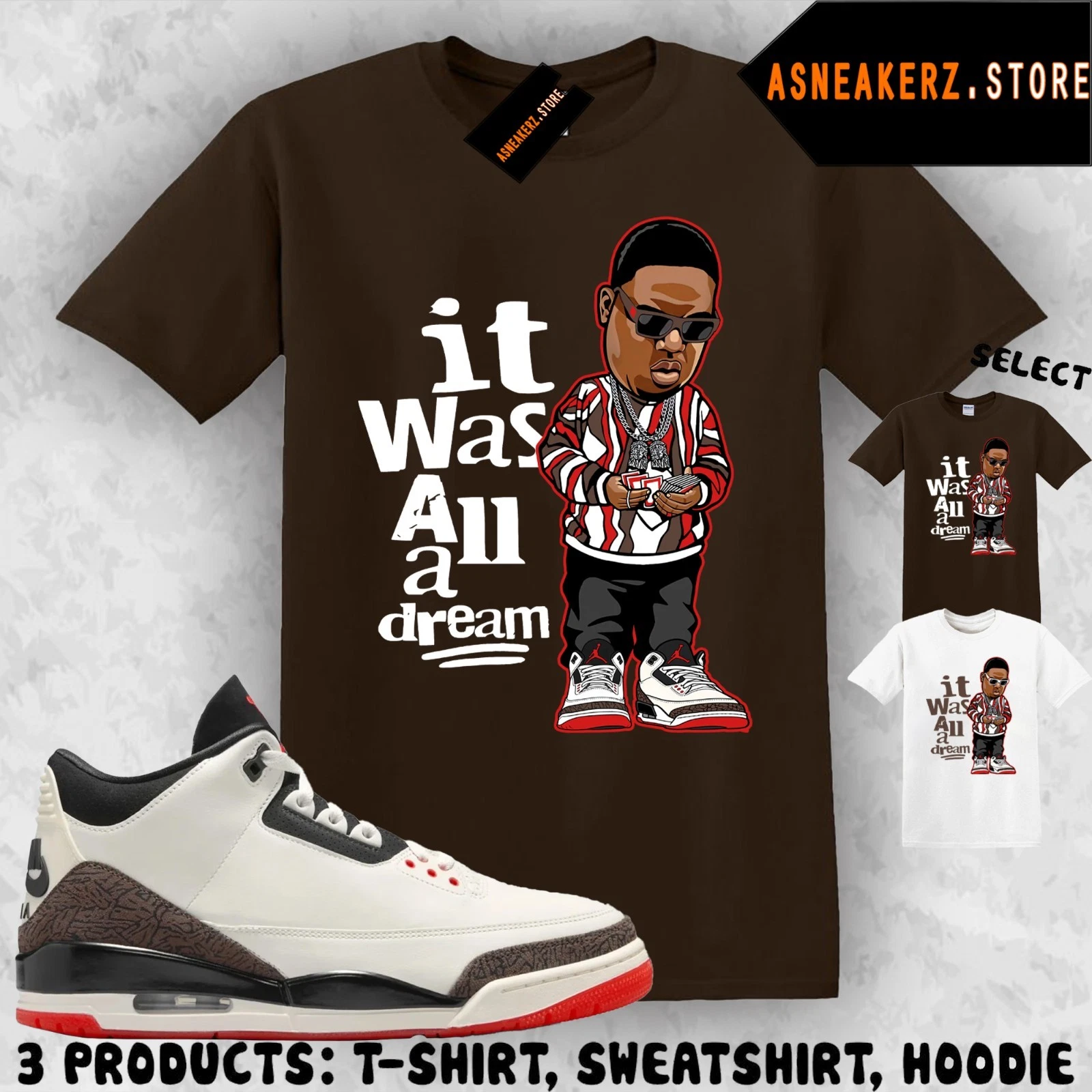 Tee Shirt Matching AJ 3 World's Best Dad 2026 Match Sneaker Sneakerhead Biggie
Opens in a new window
