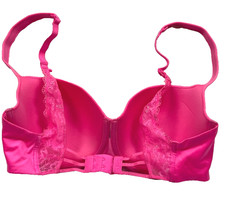Victoria's Secret Hot Pink 34DD Bra Lace Sparkle Underwire Foam Cup Pinkcore