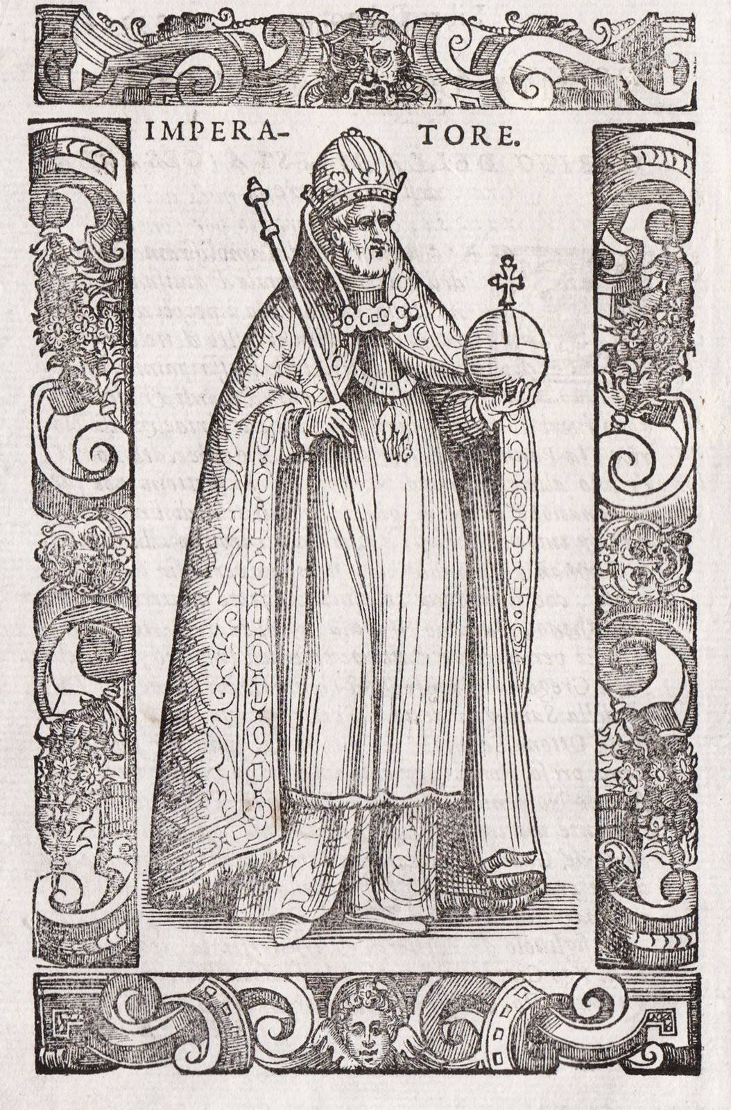 Disfraz De Kaiser HRR Emperador Romano Santo Grabado En Madera Vecellio 1590