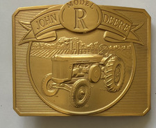 Vintage John Deere Model R Tractor Gold Plated Belt Buckle 1990 Limited Edition
