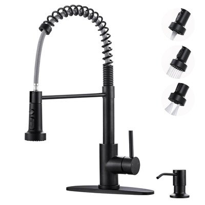 Arcora Black Kitchen Faucet Soap Dispenser 3-Function Kitchen Faucet Pull Down